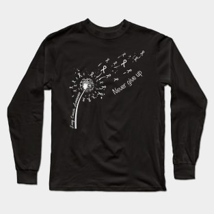 Lung Cancer Awareness Never give up Long Sleeve T-Shirt